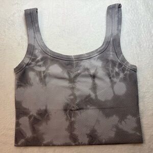 Avocado grey tie dye sports bra.
